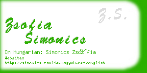 zsofia simonics business card